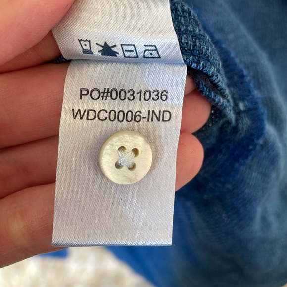 Faherty Isha Linen Shirt Dress XS Indigo Lagenlook Beachy Minimalist Boho Dress - Picture 9 of 15